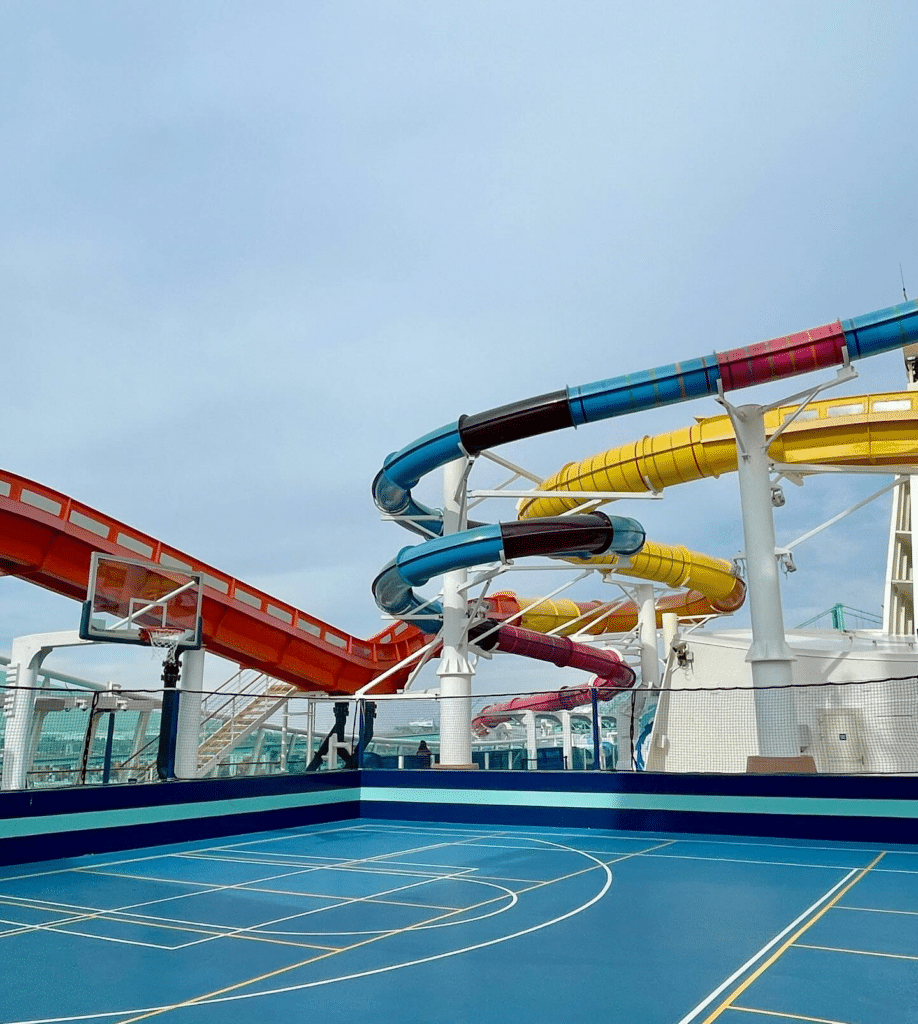 Slides and sports court