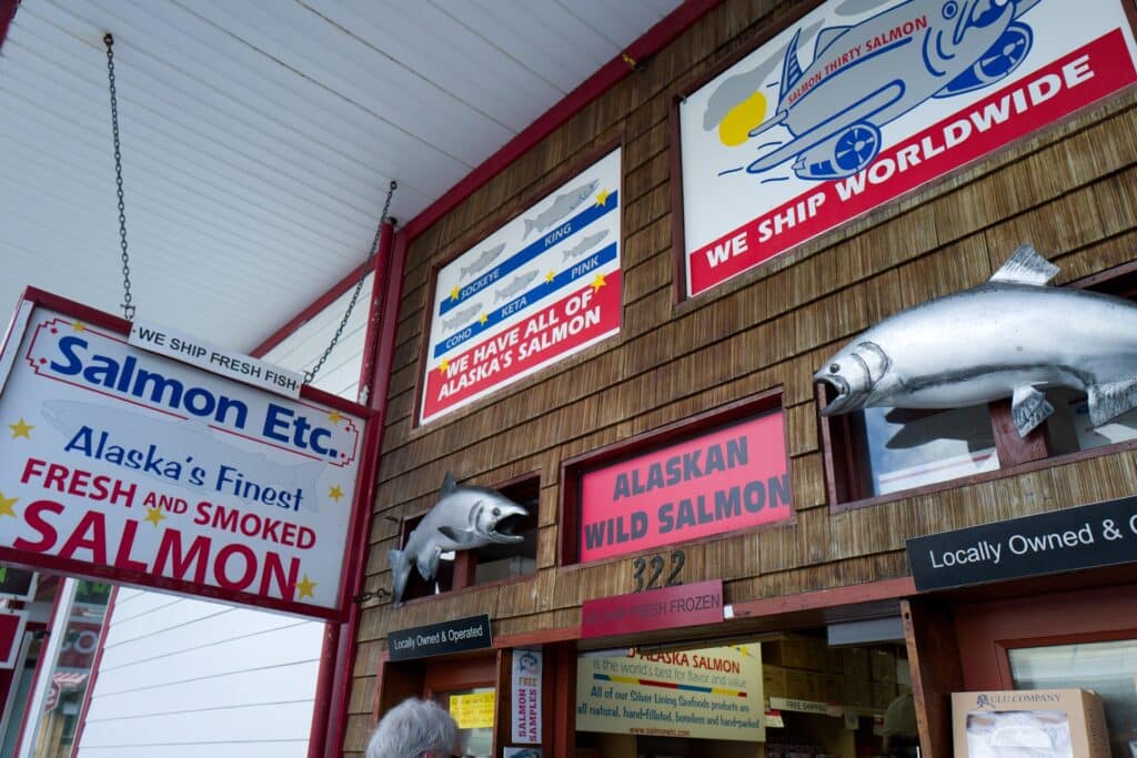 Smoked salmon store in Ketchikan